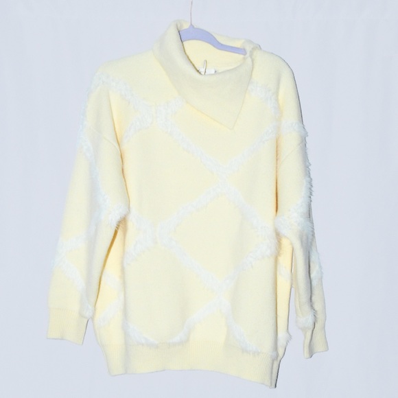 Angora Oversized Sweater Mock Neck Asymmetric - Picture 1 of 3